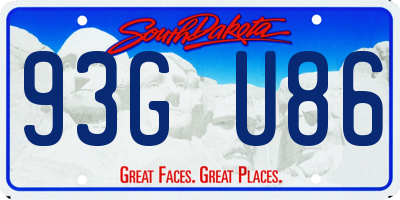 SD license plate 93GU86