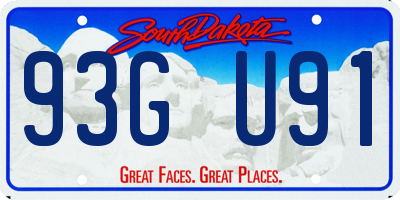 SD license plate 93GU91