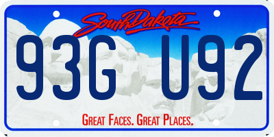 SD license plate 93GU92