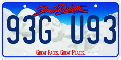 SD license plate 93GU93