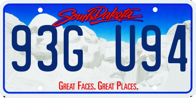 SD license plate 93GU94