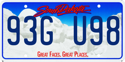 SD license plate 93GU98