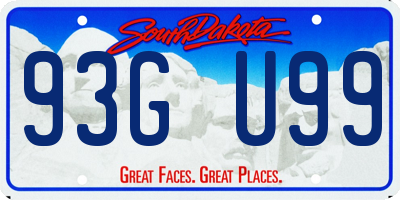 SD license plate 93GU99