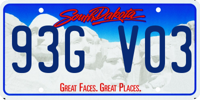 SD license plate 93GV03