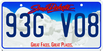 SD license plate 93GV08