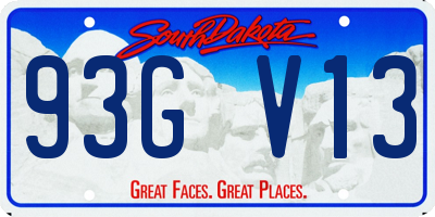 SD license plate 93GV13