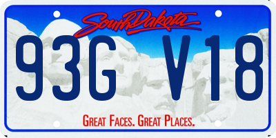 SD license plate 93GV18