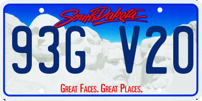 SD license plate 93GV20