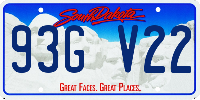 SD license plate 93GV22