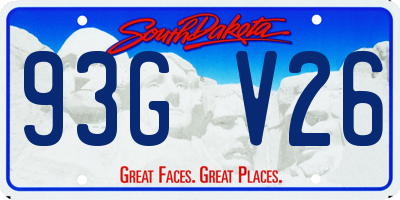 SD license plate 93GV26