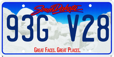 SD license plate 93GV28