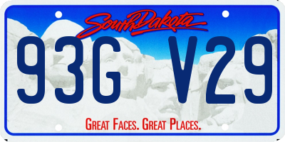SD license plate 93GV29