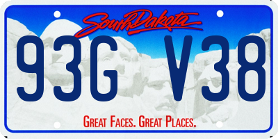 SD license plate 93GV38