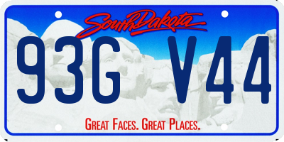 SD license plate 93GV44