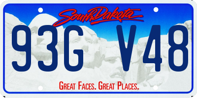 SD license plate 93GV48