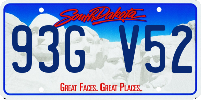 SD license plate 93GV52
