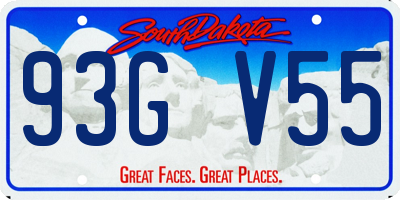 SD license plate 93GV55