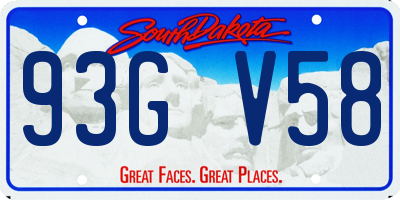 SD license plate 93GV58