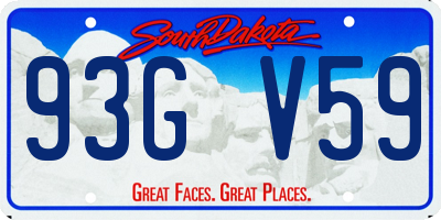 SD license plate 93GV59