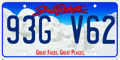 SD license plate 93GV62