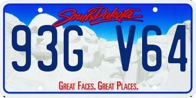 SD license plate 93GV64