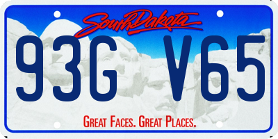 SD license plate 93GV65
