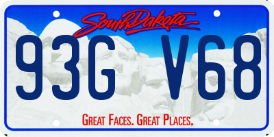 SD license plate 93GV68