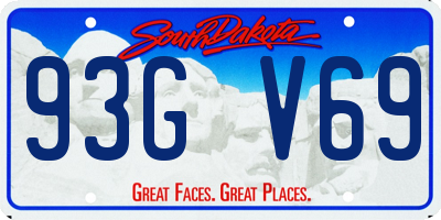 SD license plate 93GV69