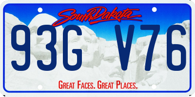 SD license plate 93GV76