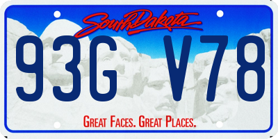 SD license plate 93GV78