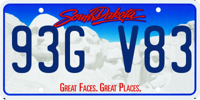 SD license plate 93GV83