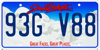 SD license plate 93GV88