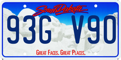 SD license plate 93GV90