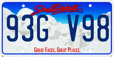 SD license plate 93GV98