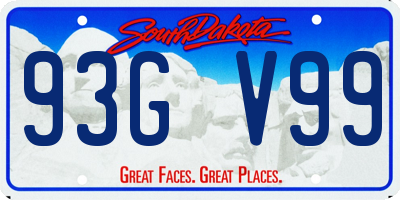 SD license plate 93GV99