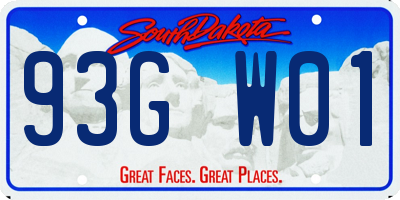 SD license plate 93GW01