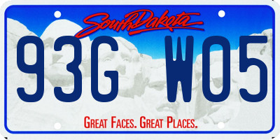 SD license plate 93GW05