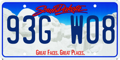 SD license plate 93GW08