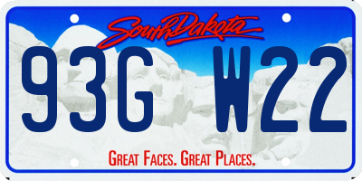 SD license plate 93GW22