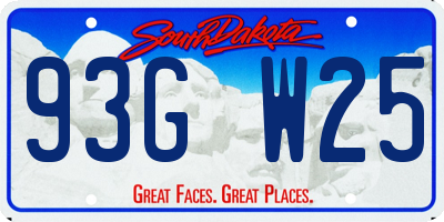 SD license plate 93GW25