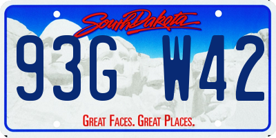 SD license plate 93GW42