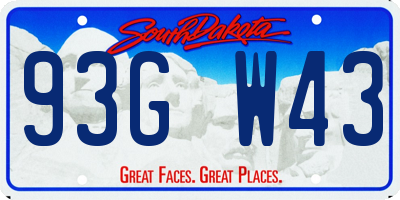 SD license plate 93GW43