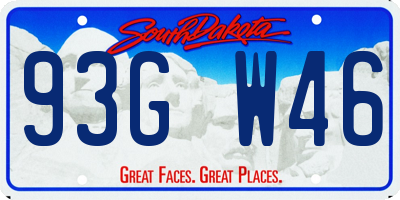 SD license plate 93GW46