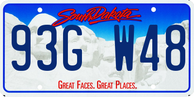 SD license plate 93GW48
