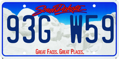 SD license plate 93GW59