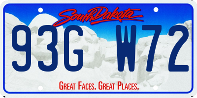 SD license plate 93GW72
