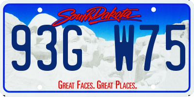 SD license plate 93GW75