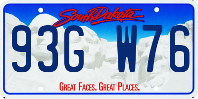 SD license plate 93GW76