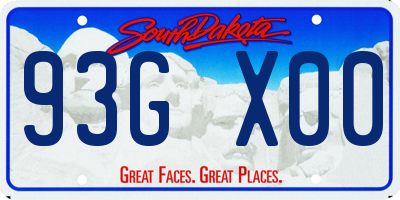 SD license plate 93GX00