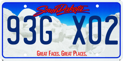 SD license plate 93GX02